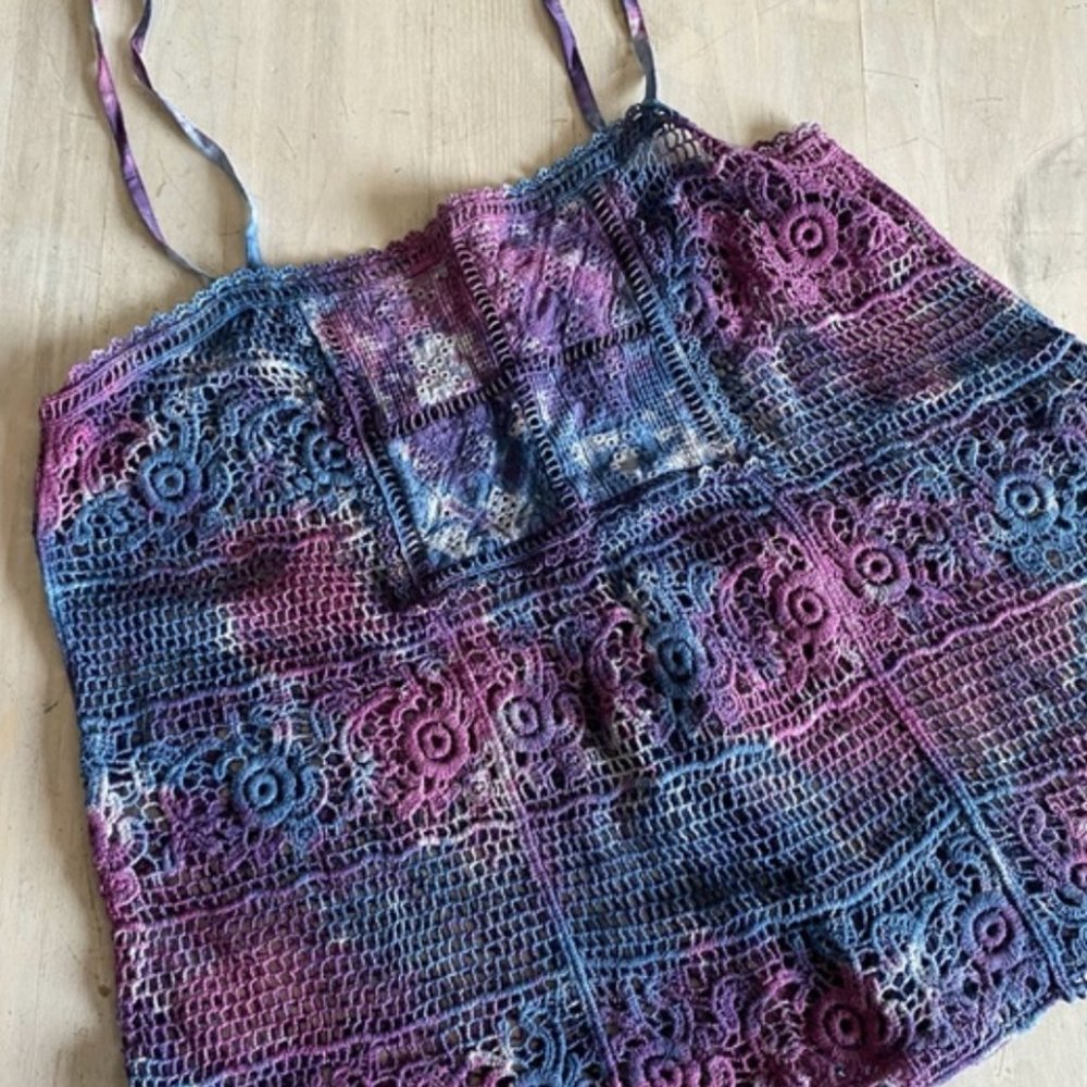 Urban Outfitters Ecote Vintage Crochet Tie Dye Top